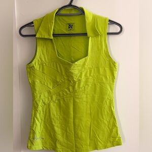Sleeveless Lime Green Collared Tank Top